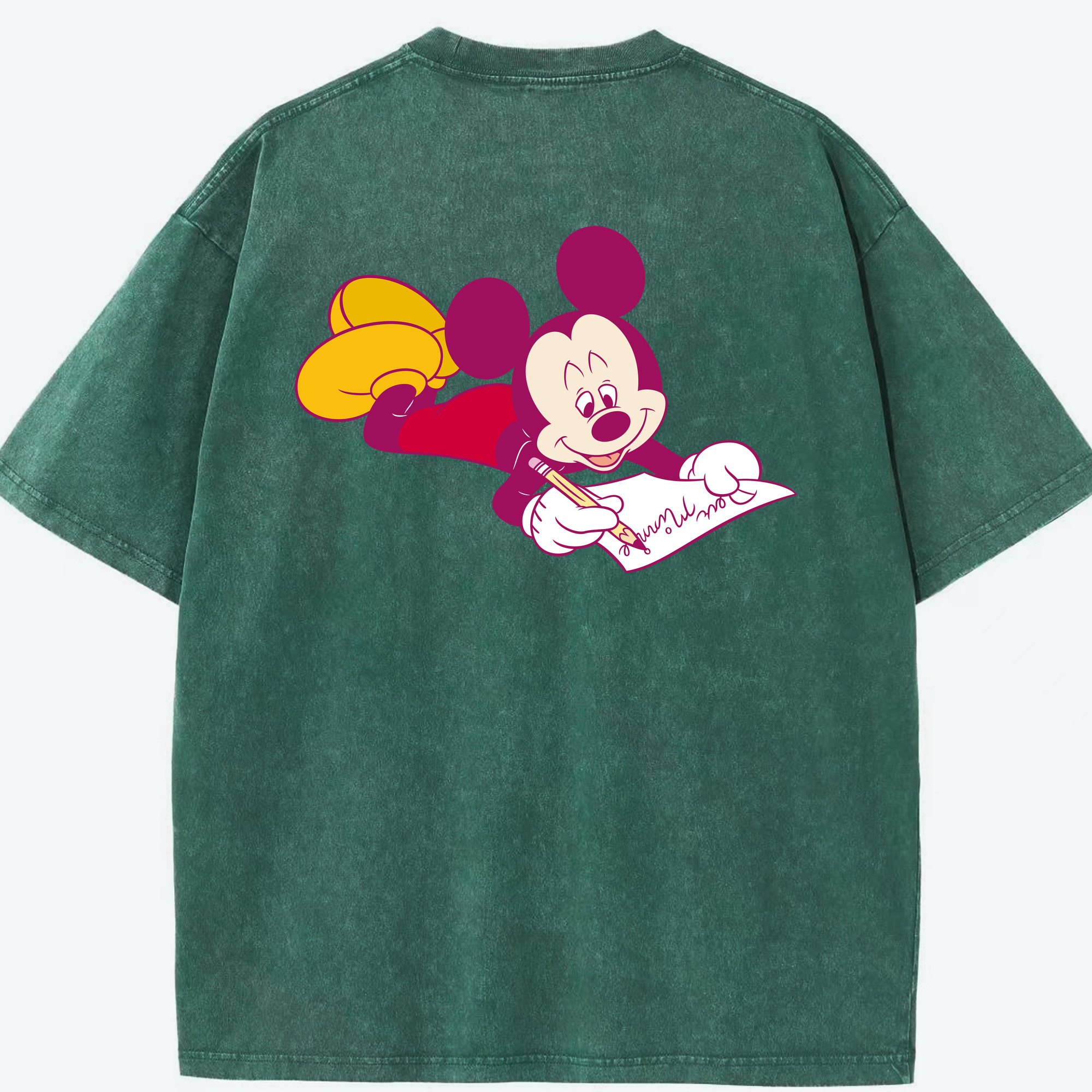 （画像用） ミッキーマウス Mickey Mouse 綿100% ヴィンテージ風 半袖Tシャツ（背面プリント）